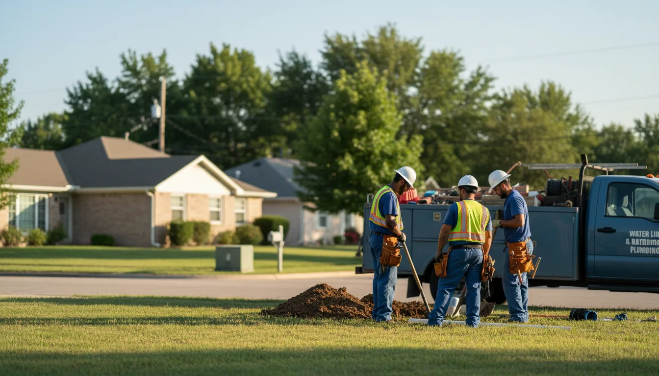 Residential water line and bathroom plumbing service in Rochester, TX